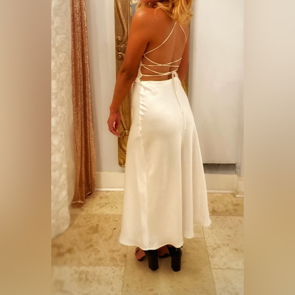 Zara White Satin Top